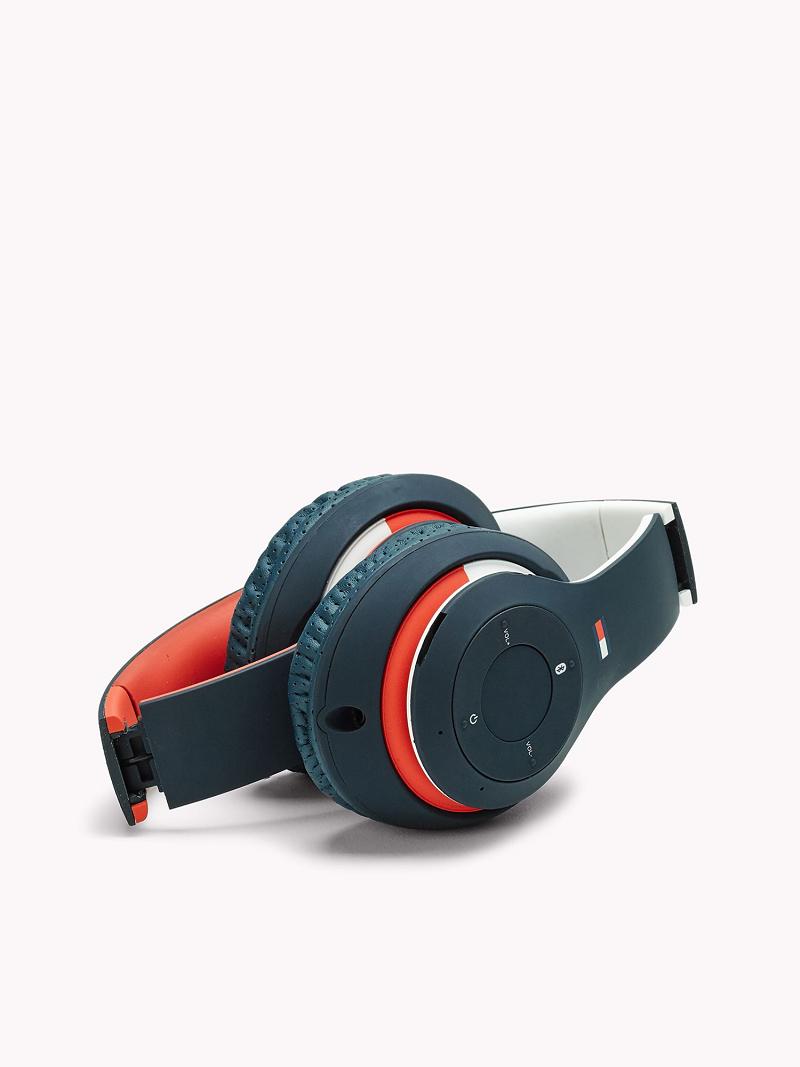 Női Tommy Hilfiger Noise Isolating Wireless Headphones Technology Sötétkék Piros Fehér | HU 690NWY